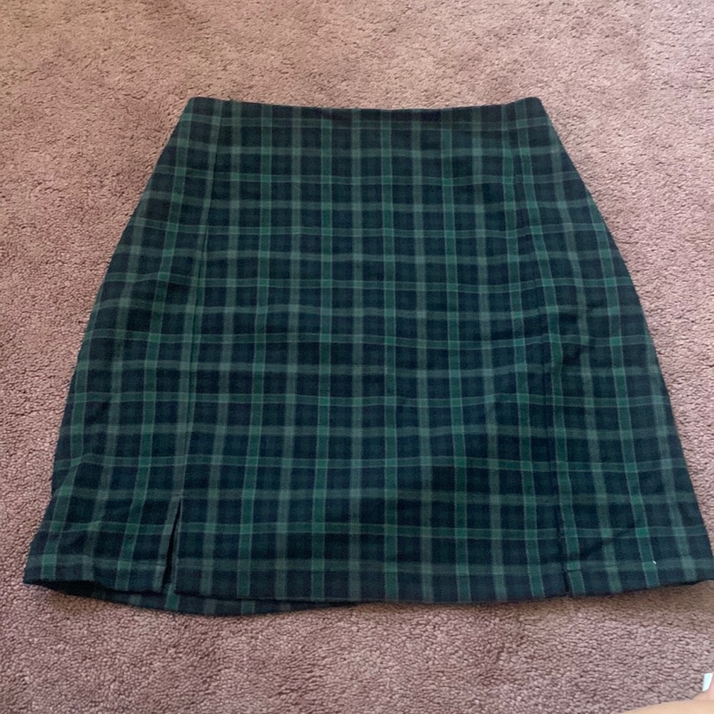 COPY - Brandy Melville Green and Black Plaid Skirt